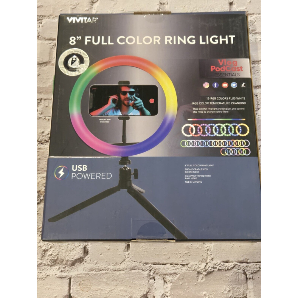 Vivitar Full-Color Ring Light, 8", New In Box - Picture 2 of 4